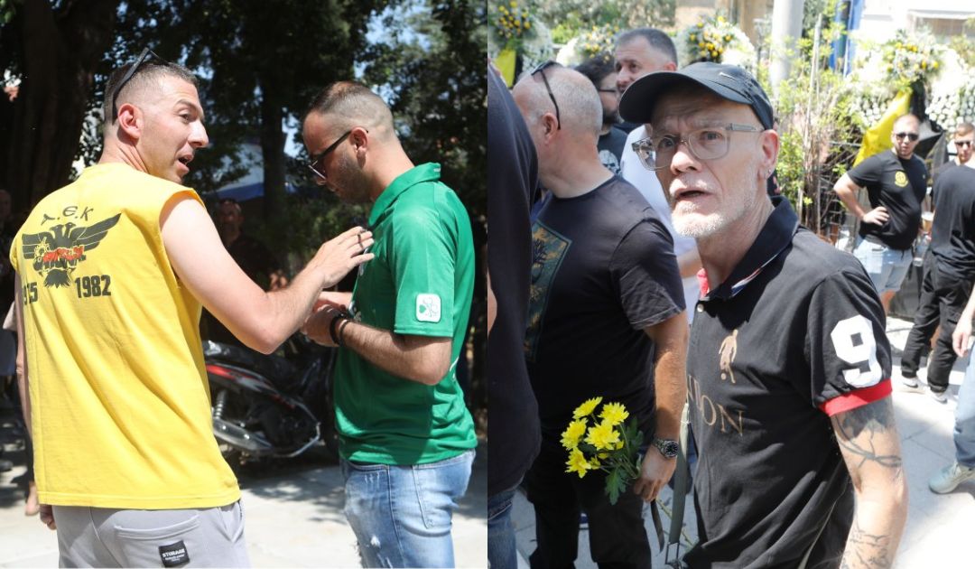 Οπαδός του Παναθηναϊκού με φανέλα της ομάδας του στην κηδεία του Δημήτρη Χατζηχρήστου (pics)