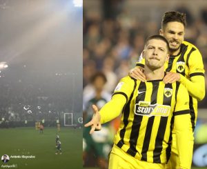 VIDEO-ΕΠΟΣ από Ηλιόπουλο μέσα στη Λεωφόρο με..αγάλματα μετά το γκολ Γιόβιτς